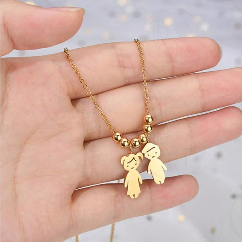 Personalized Engraved Boys-Girls Pendant Necklace - Gift for Children