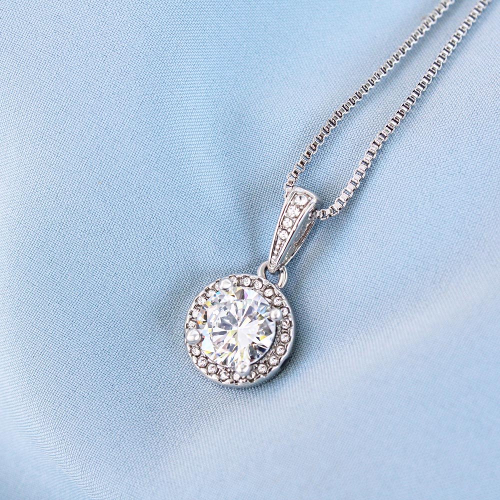 To My Mom - Eternal Rose Box - With 14k White Gold Circle Necklace & Real Rose