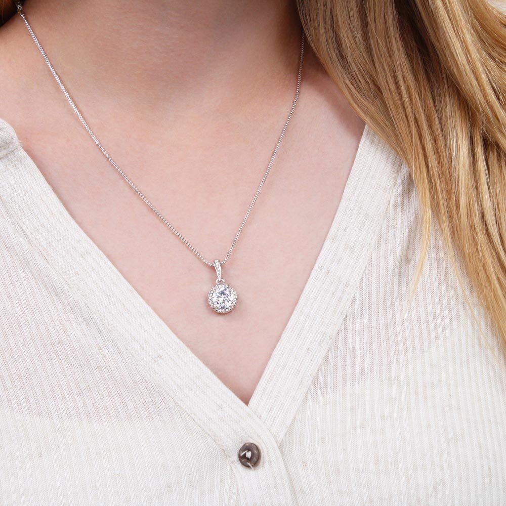 To My Granddaughter - We Love You for Who You Are - 14k White Gold Circle Necklace
