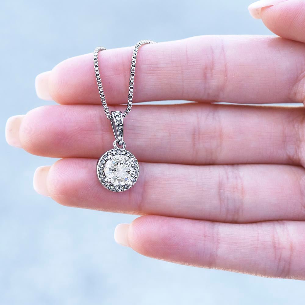 To My Mom - Eternal Rose Box - With 14k White Gold Circle Necklace & Real Rose