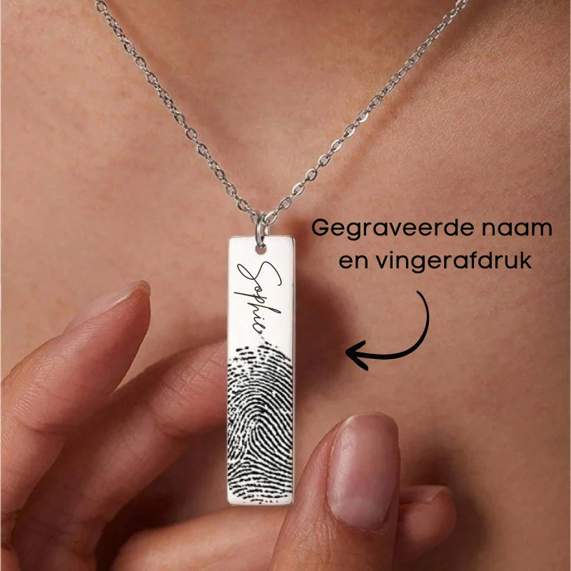 Personalized Fingerprint Necklace with Name - Mother's Day Gifts