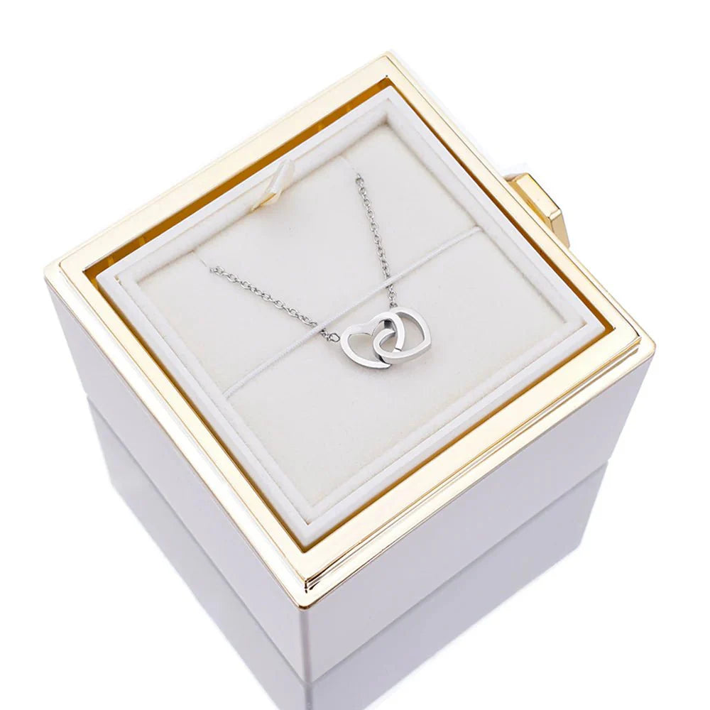 The Eternal Rose Box - With Personalized Necklace & Real Rose