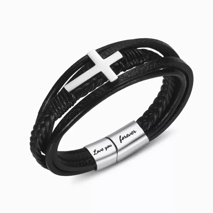 To My Grandson - Love You Forever - Cross Bracelet