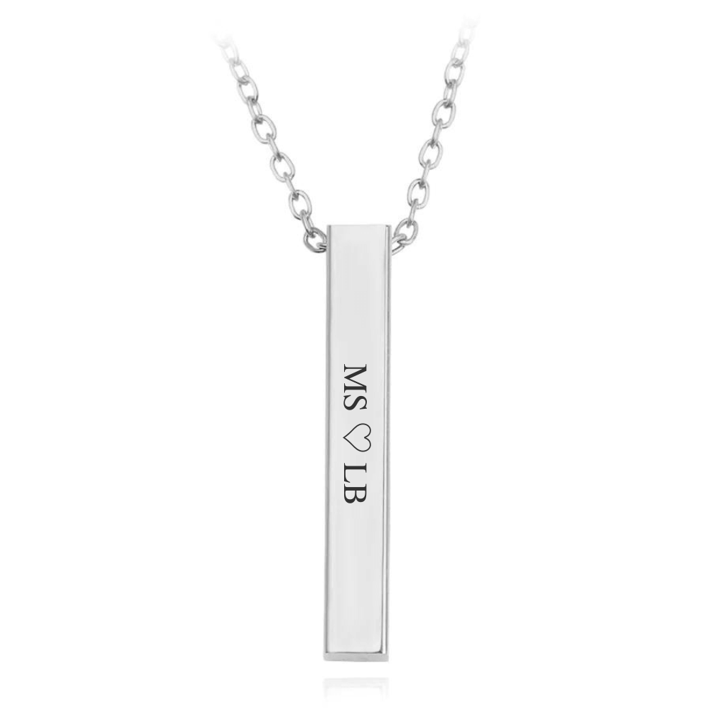 Engraved Bar Necklace