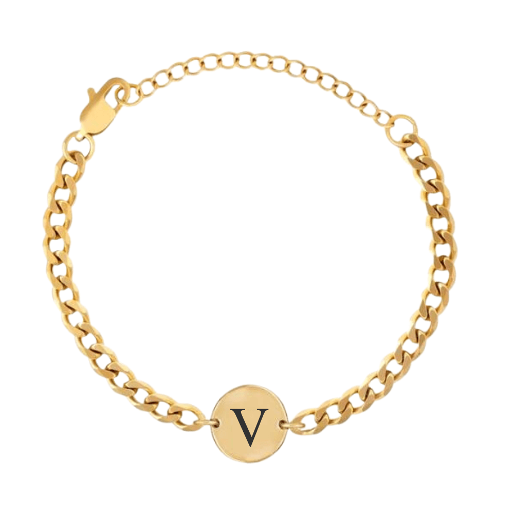 Coin Bracelet with Initial
