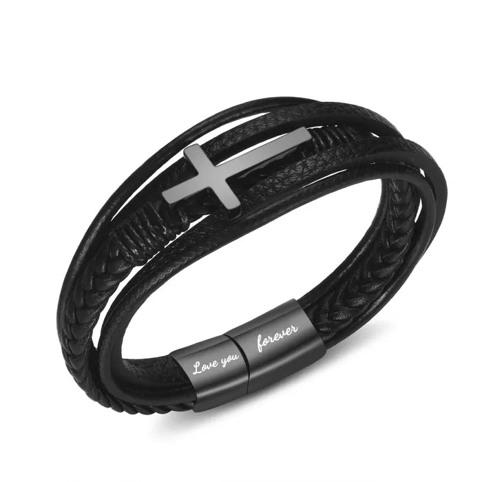 To My Grandson - Love You Forever - Cross Bracelet