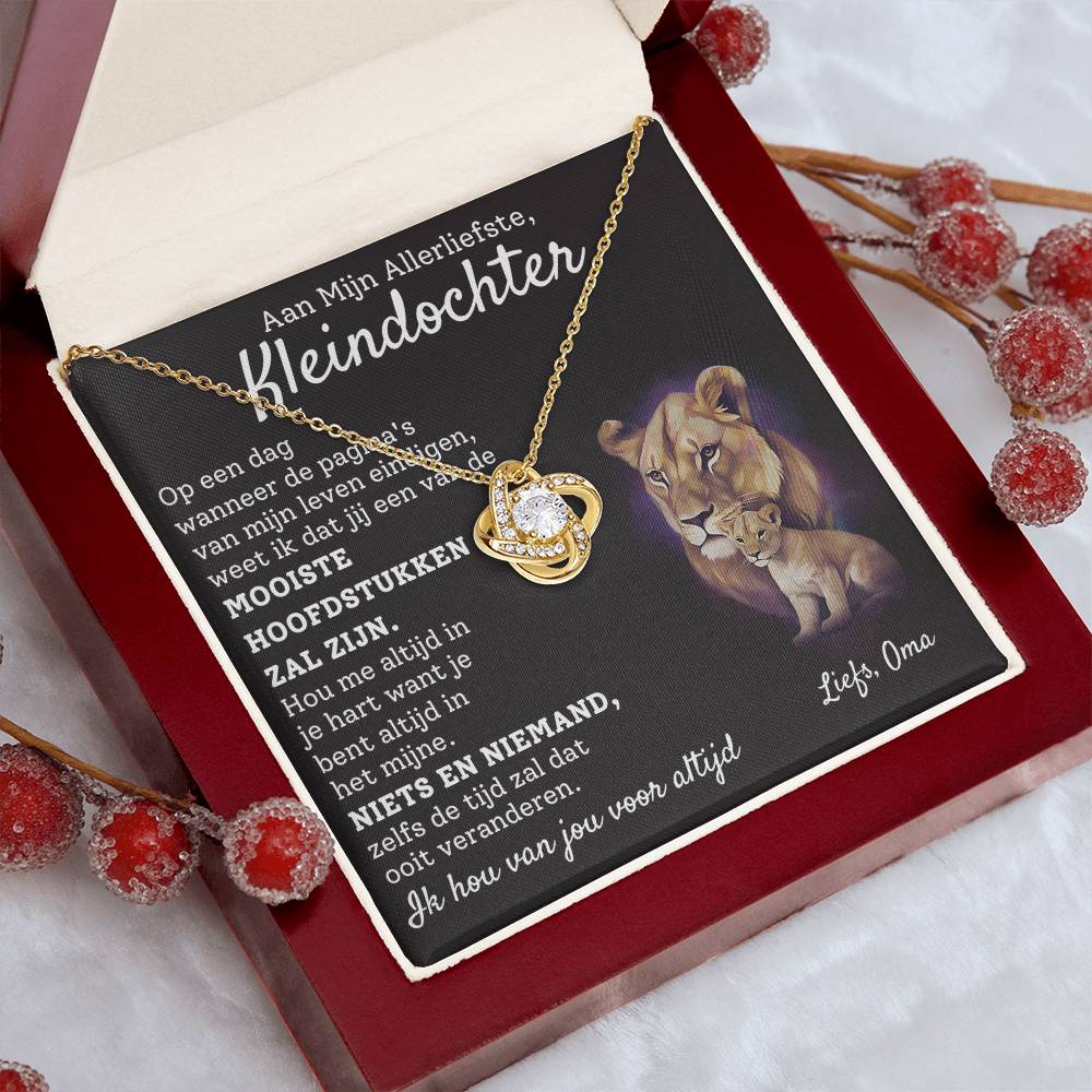 To My Granddaughter - Love Knot - Lions