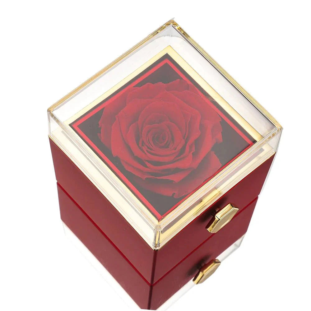 The Eternal Rose Box - With Personalized Necklace & Real Rose