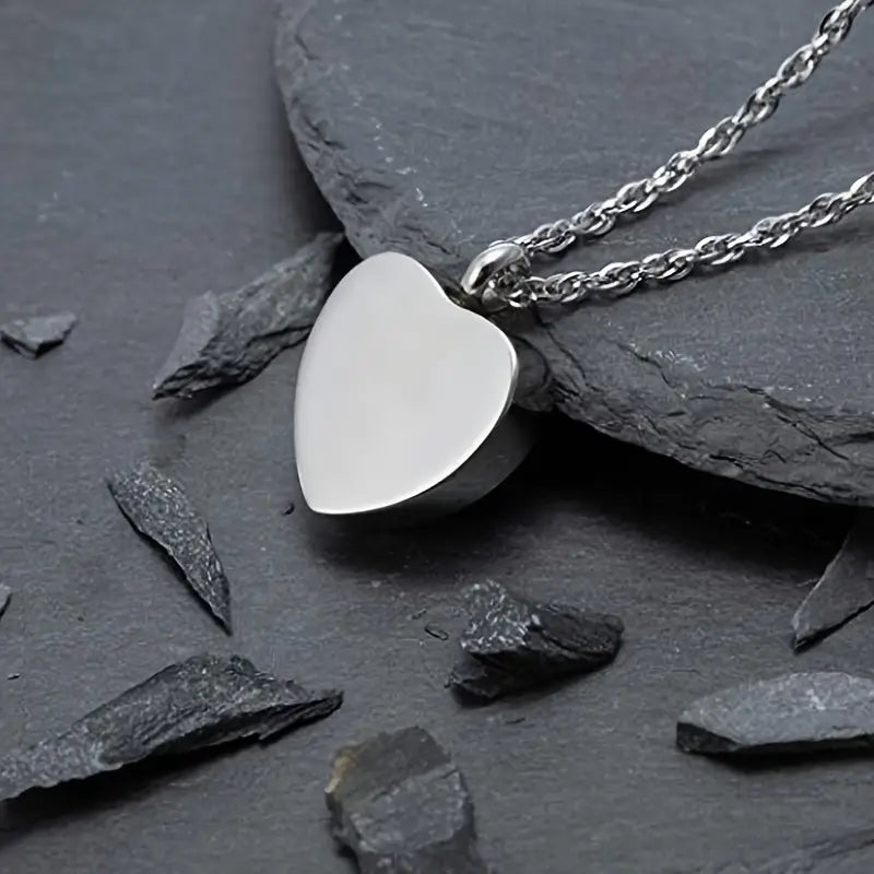 Engraved Heart Cremation Urn for Pet Ashes - Personalized Necklace