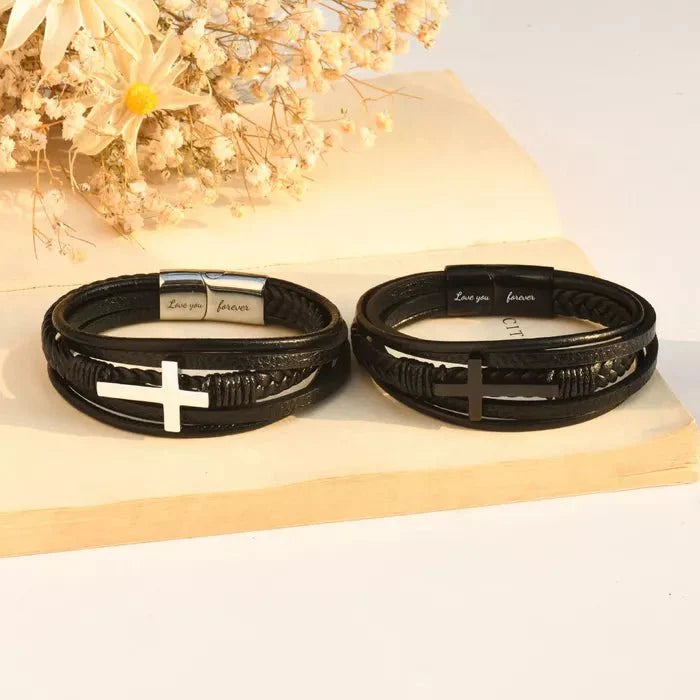 To My Grandson - Love You Forever - Cross Bracelet