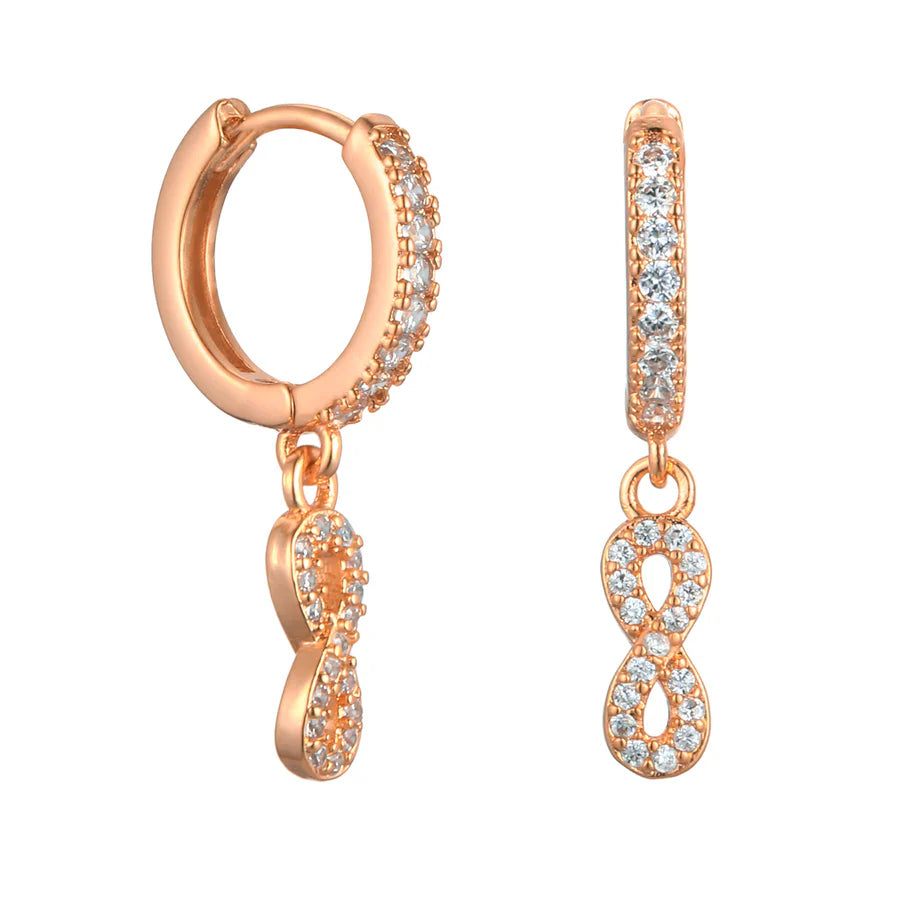 Letter Earrings 'Initial' with Zirconia