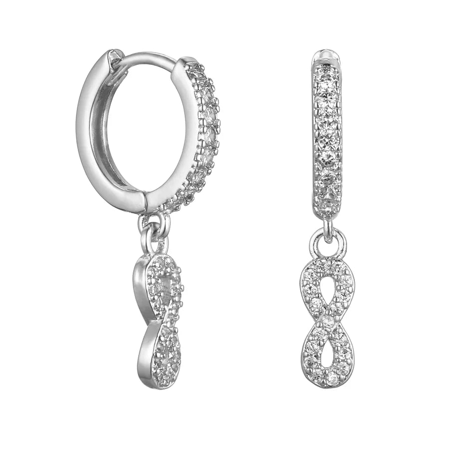 Letter Earrings 'Initial' with Zirconia