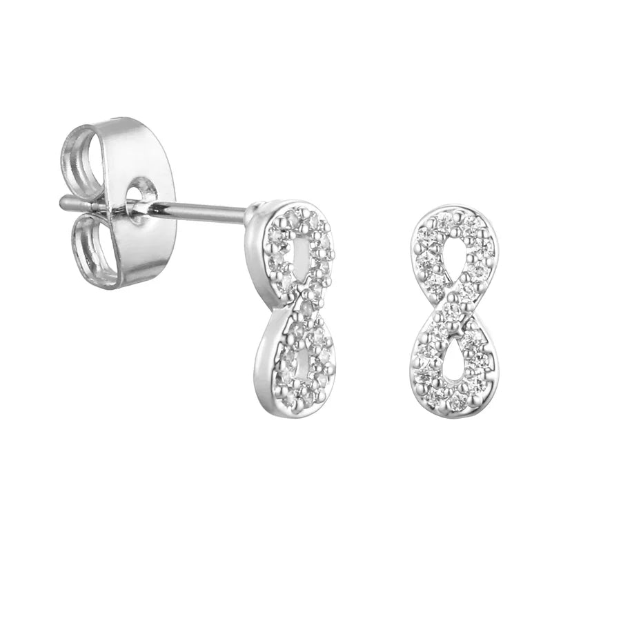Letter Earrings 'Initial' with Zirconia