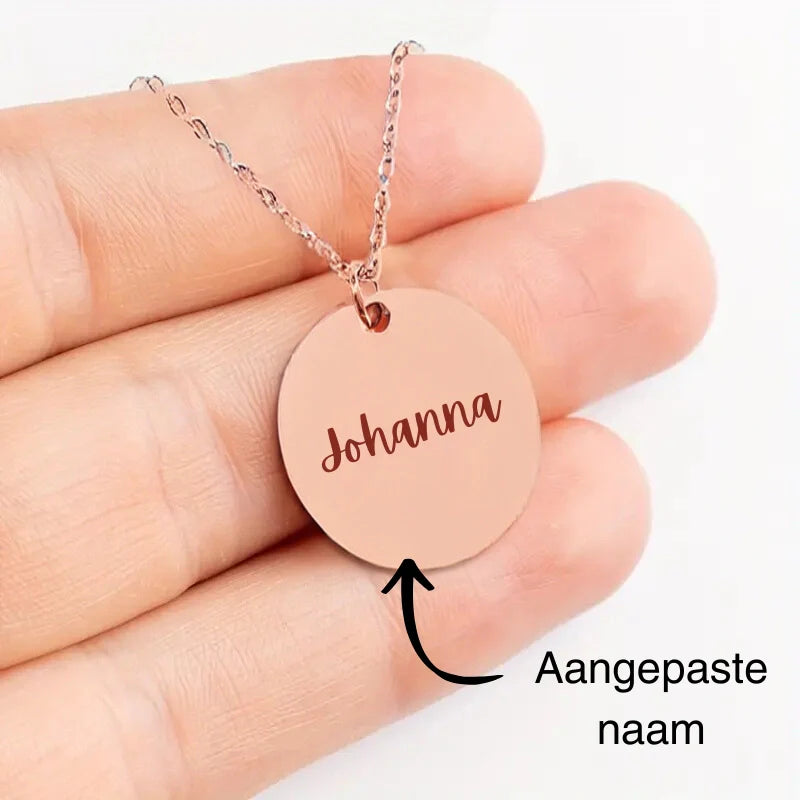 Personalized Coin Pendant Necklace With Name - Gift For Girlfriend