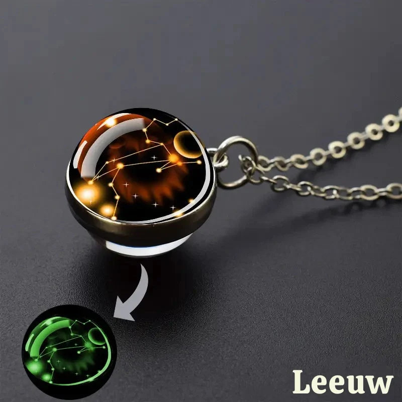 Personalized Glow-in-the-Dark Constellation Pendant Necklace - Gifts for Him