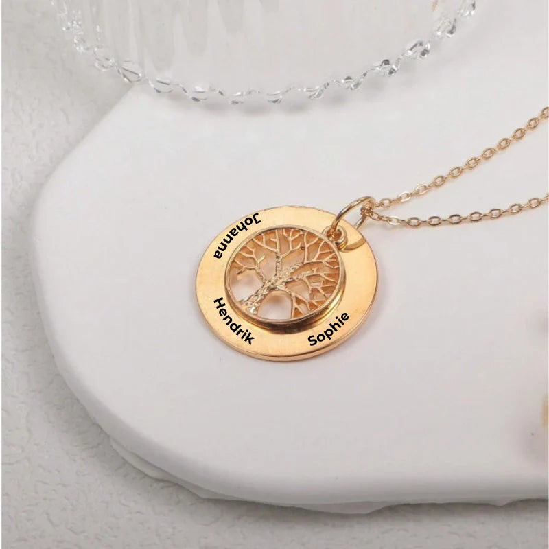 Personalized Simple Family Tree Necklace with Names - Mother's Day Gifts
