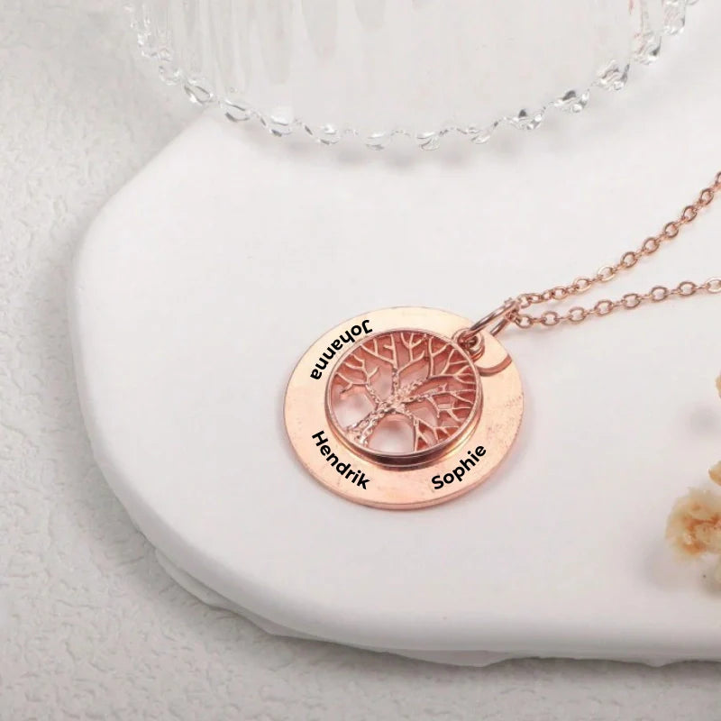 Personalized Simple Family Tree Necklace with Names - Mother's Day Gifts