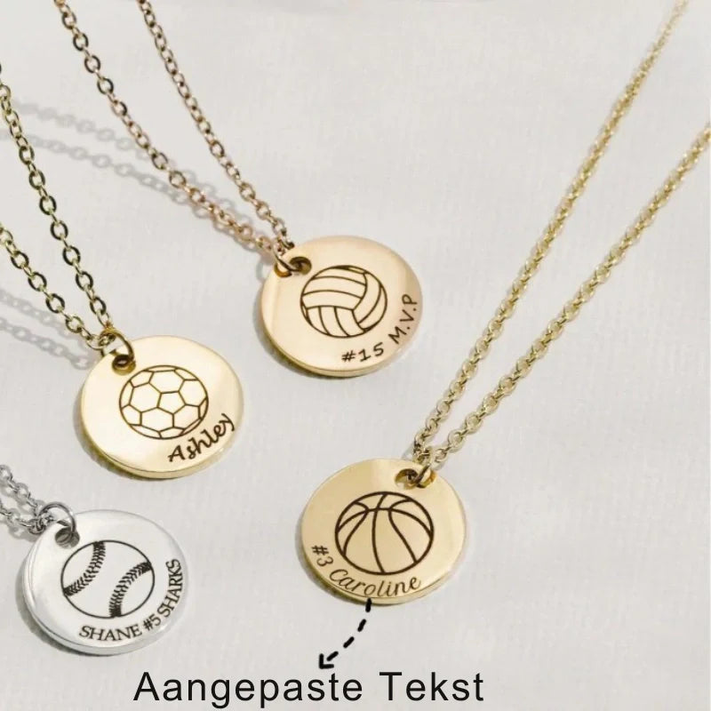 Personalized Name Engraved Sports Pendant Necklace - Boys Necklace