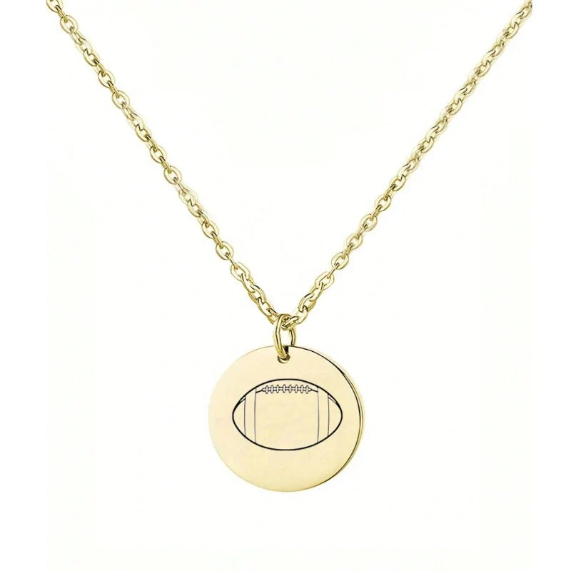 Personalized Name Engraved Sports Pendant Necklace - Boys Necklace