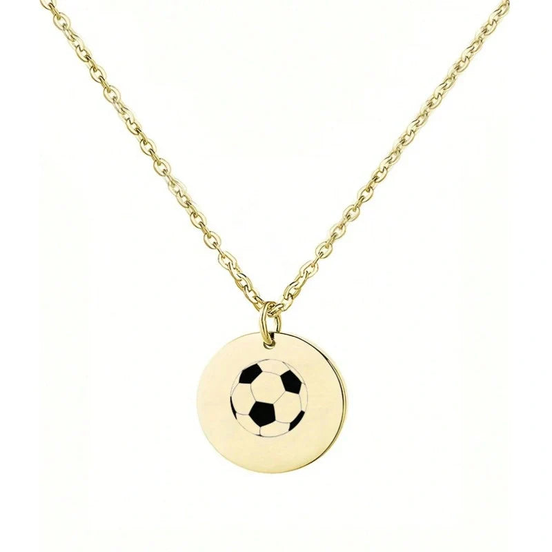 Personalized Name Engraved Sports Pendant Necklace - Boys Necklace