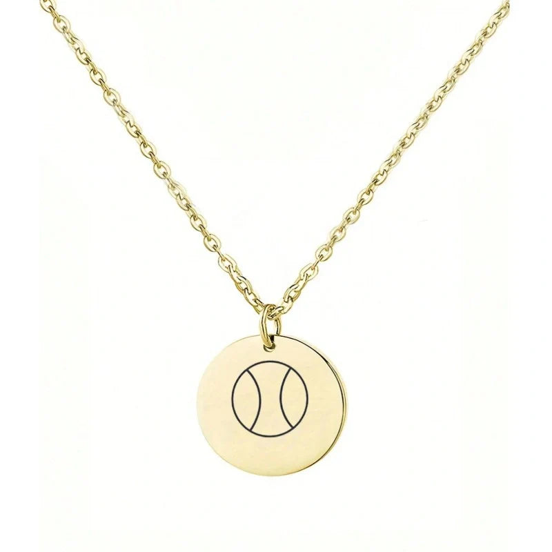 Personalized Name Engraved Sports Pendant Necklace - Boys Necklace