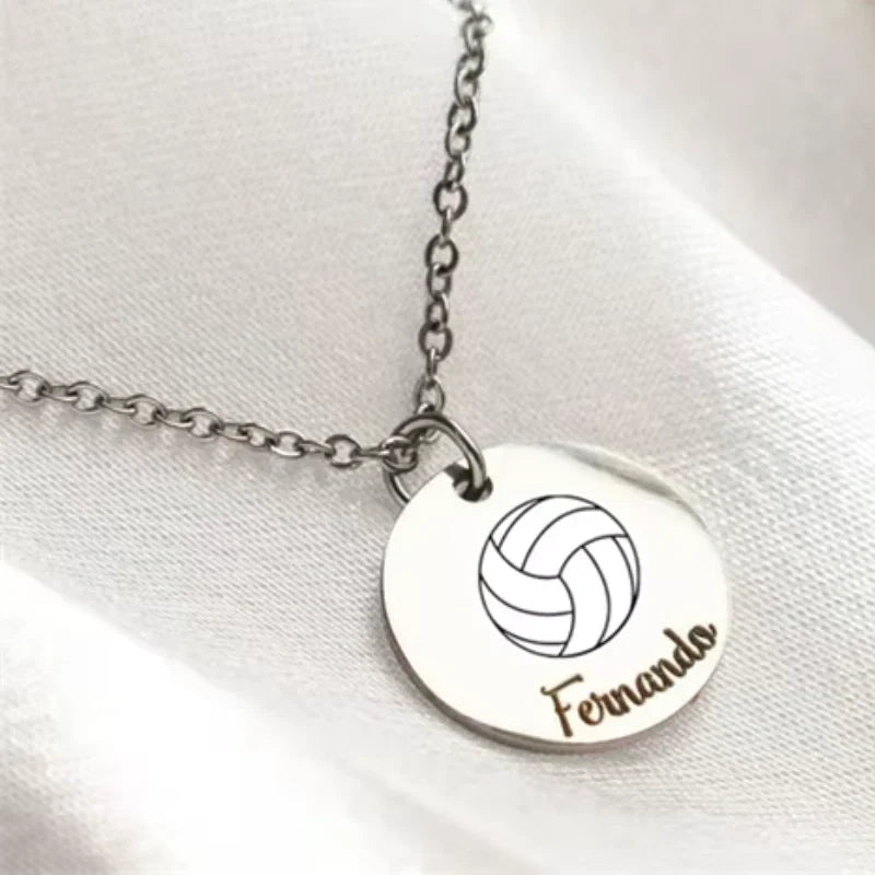 Personalized Name Engraved Sports Pendant Necklace - Boys Necklace