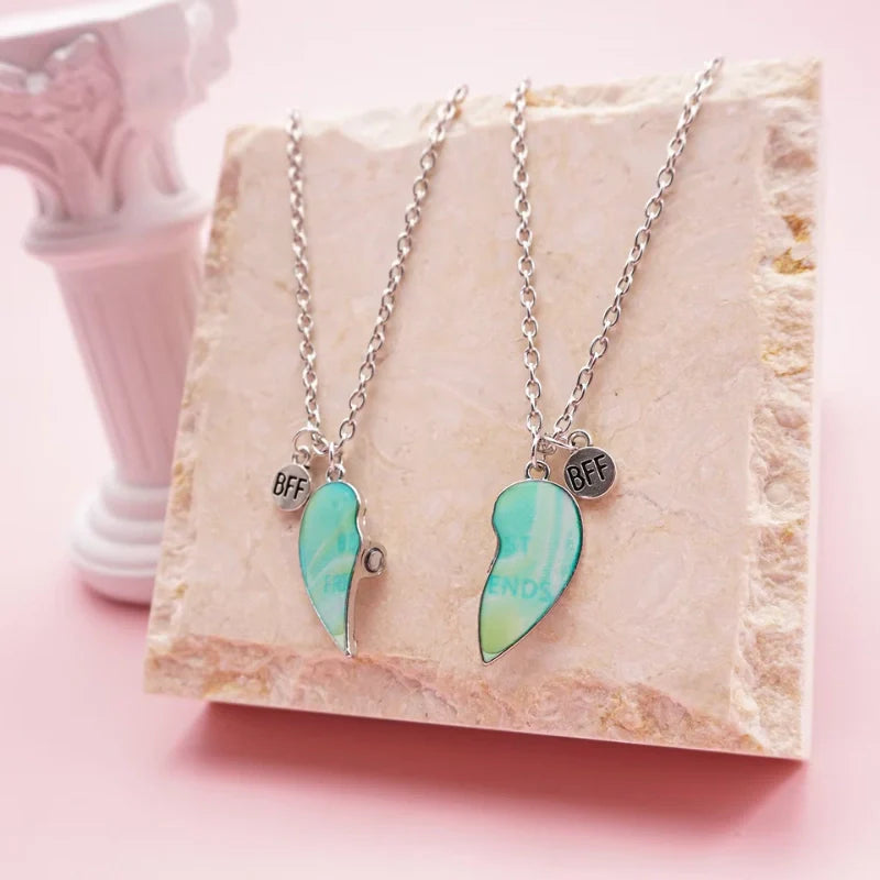 Best Friends Forever Broken Heart Pendant Necklace Set - Gifts for Friends
