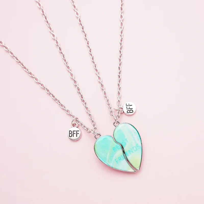 Best Friends Forever Broken Heart Pendant Necklace Set - Gifts for Friends