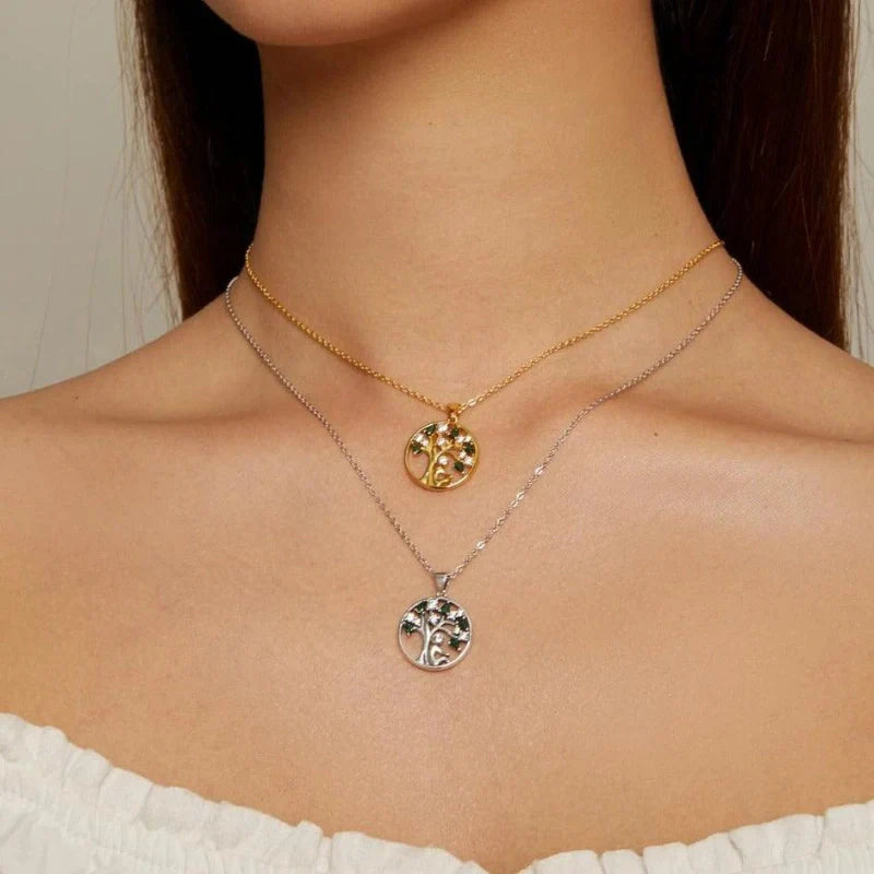 Engraved Tree of Life Pendant Necklace - Gifts for Friends