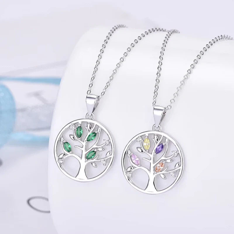 Engraved Dreamcatcher Pendant Necklace with Tree of Life - Gifts for Her