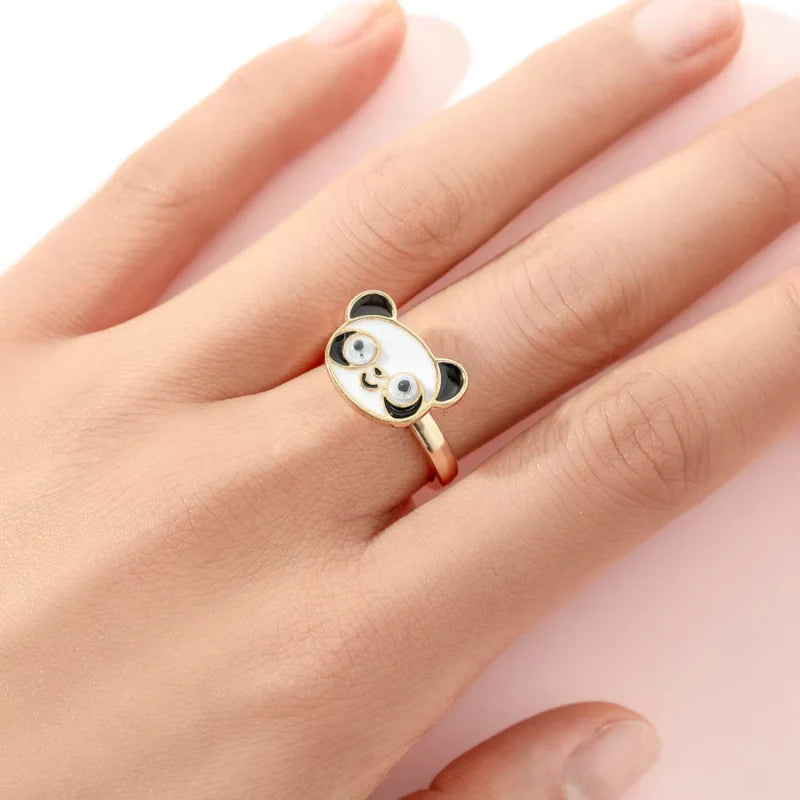 Engraved Colorful Cartoon Pattern Fidget Adjustable Ring for Kids - Gift for Children