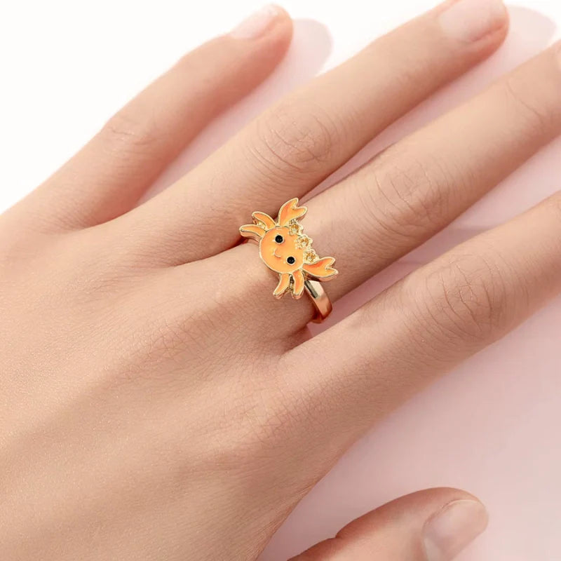 Engraved Colorful Cartoon Pattern Fidget Adjustable Ring for Kids - Gift for Children