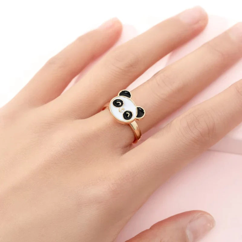 Engraved Colorful Cartoon Pattern Fidget Adjustable Ring for Kids - Gift for Children