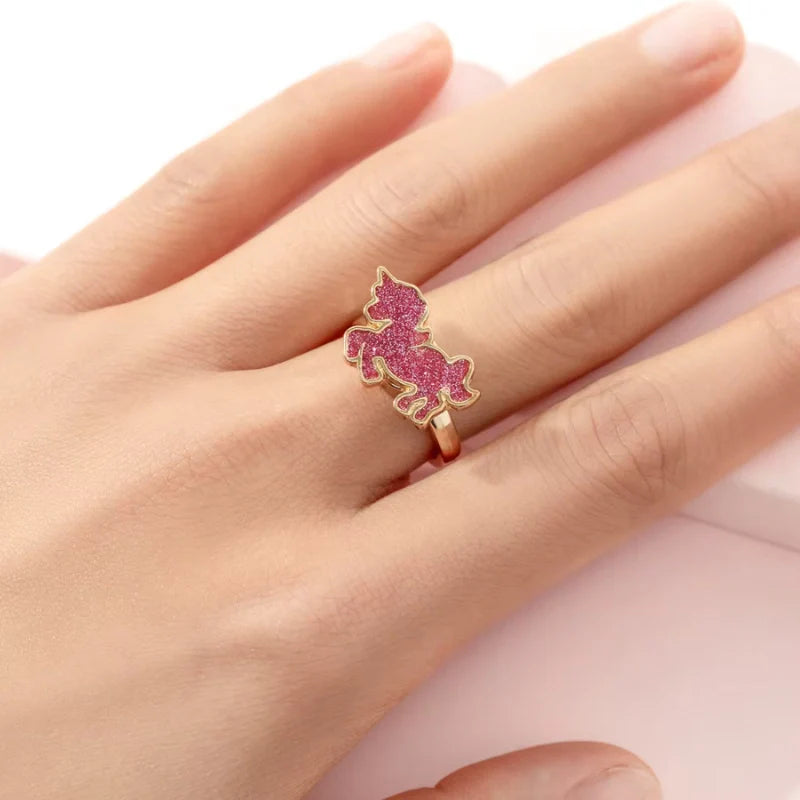 Engraved Colorful Cartoon Pattern Fidget Adjustable Ring for Kids - Gift for Children