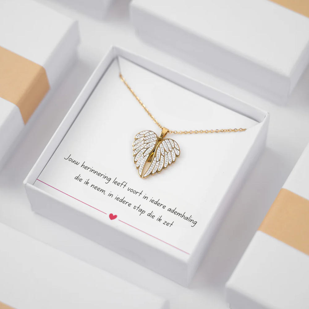 Personalized Engraved Angel Wings Necklace With Name