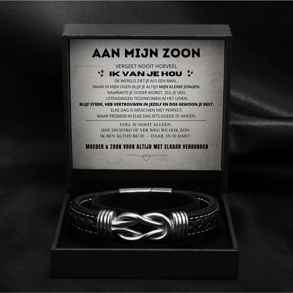 To My Son - Always With You - Infinity Leather Bracelet