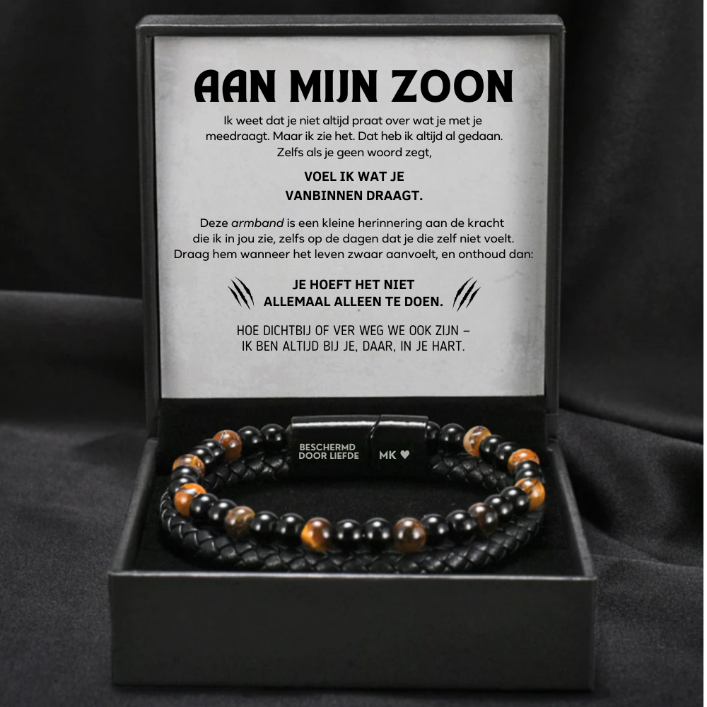 To My Son - Tiger Eye Protection Personalized Bracelet