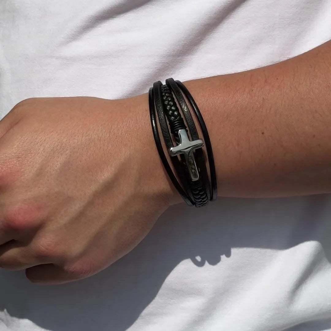 To My Grandson - Personalized Eternal Guardian Faith Bracelet