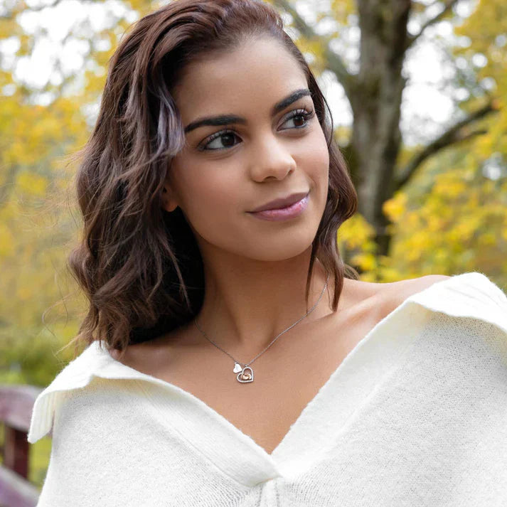 To My Mom - Baby Feet Heart Pendant Necklace