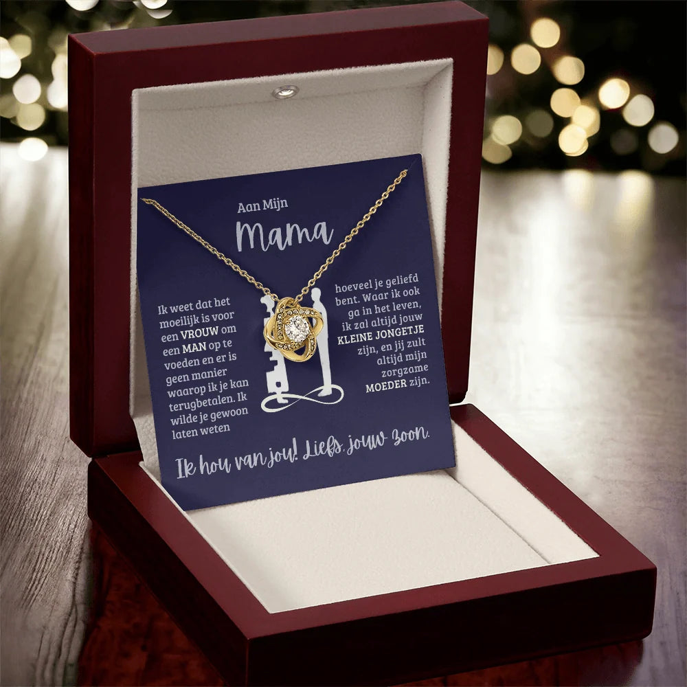 To My Mom - Love Knot Necklace - I Love You! Love, Your Son