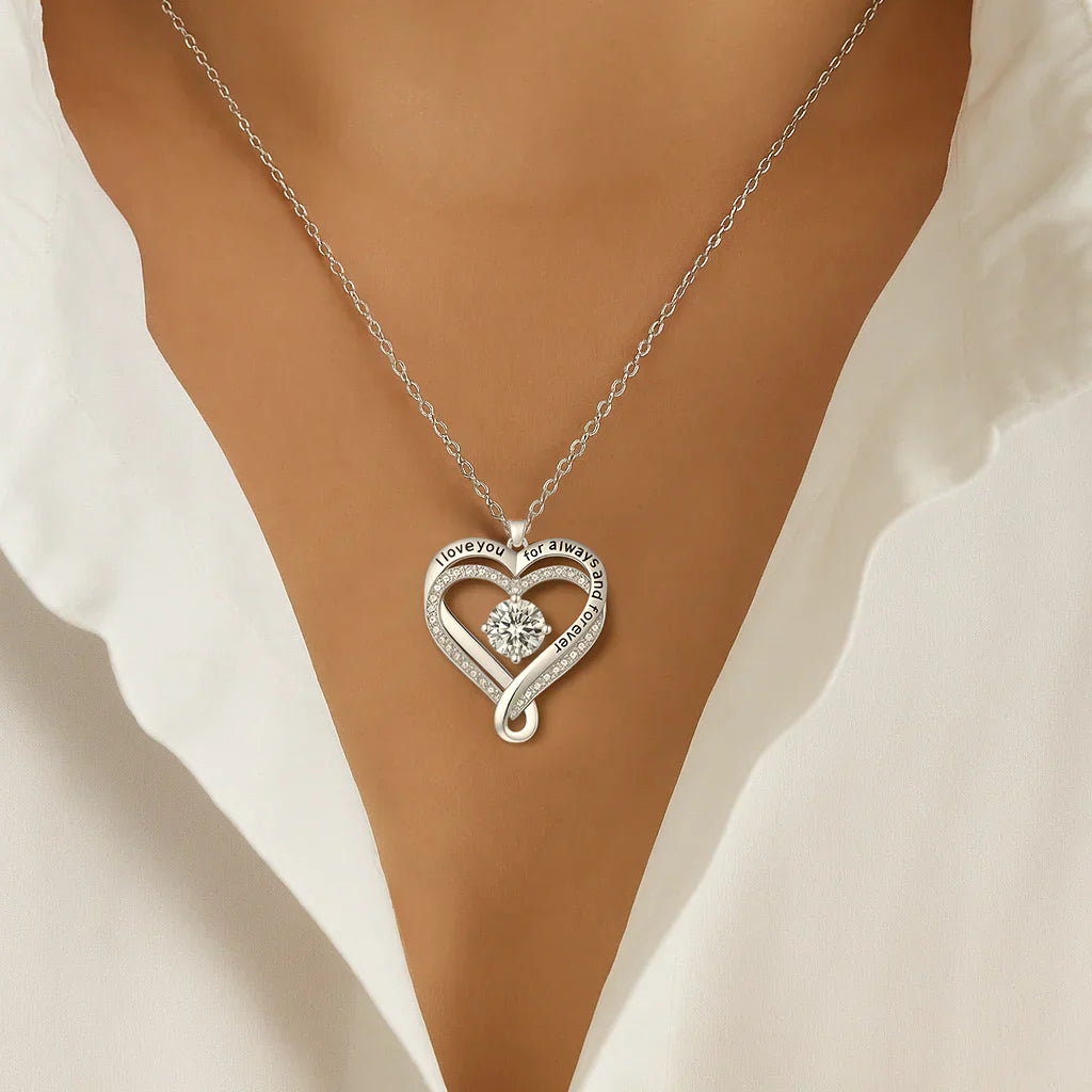 To My Treasure – Forever & Always – Heart Necklace