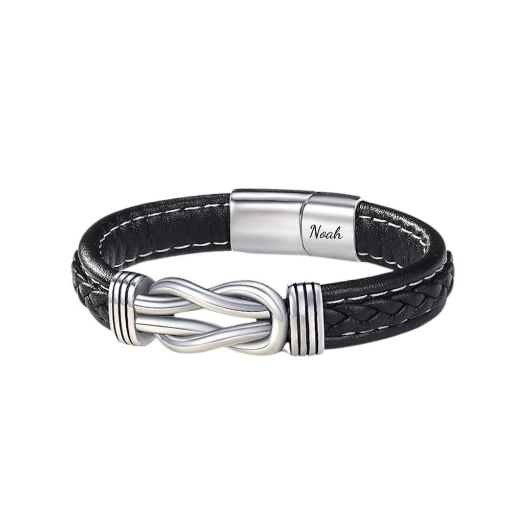 To My Son - Mother and Son Forever Connected - Personalized Infinity Bracelet