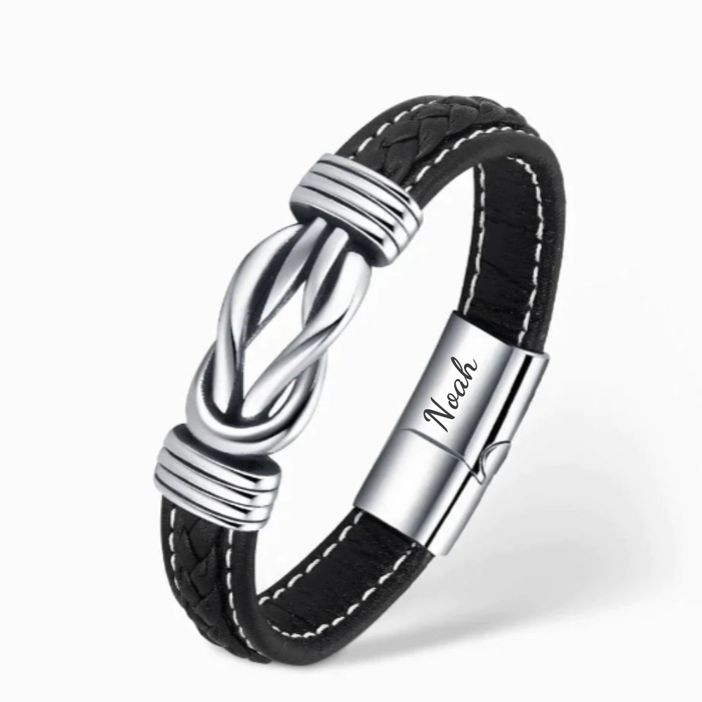 To My Son - Mother and Son Forever Connected - Personalized Infinity Bracelet