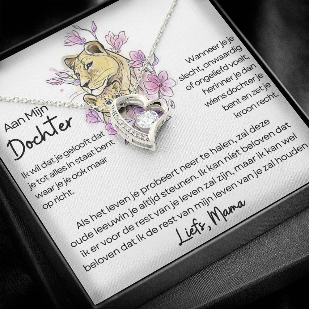 To My Daughter - Heart Necklace - Leo - Love, Mom
