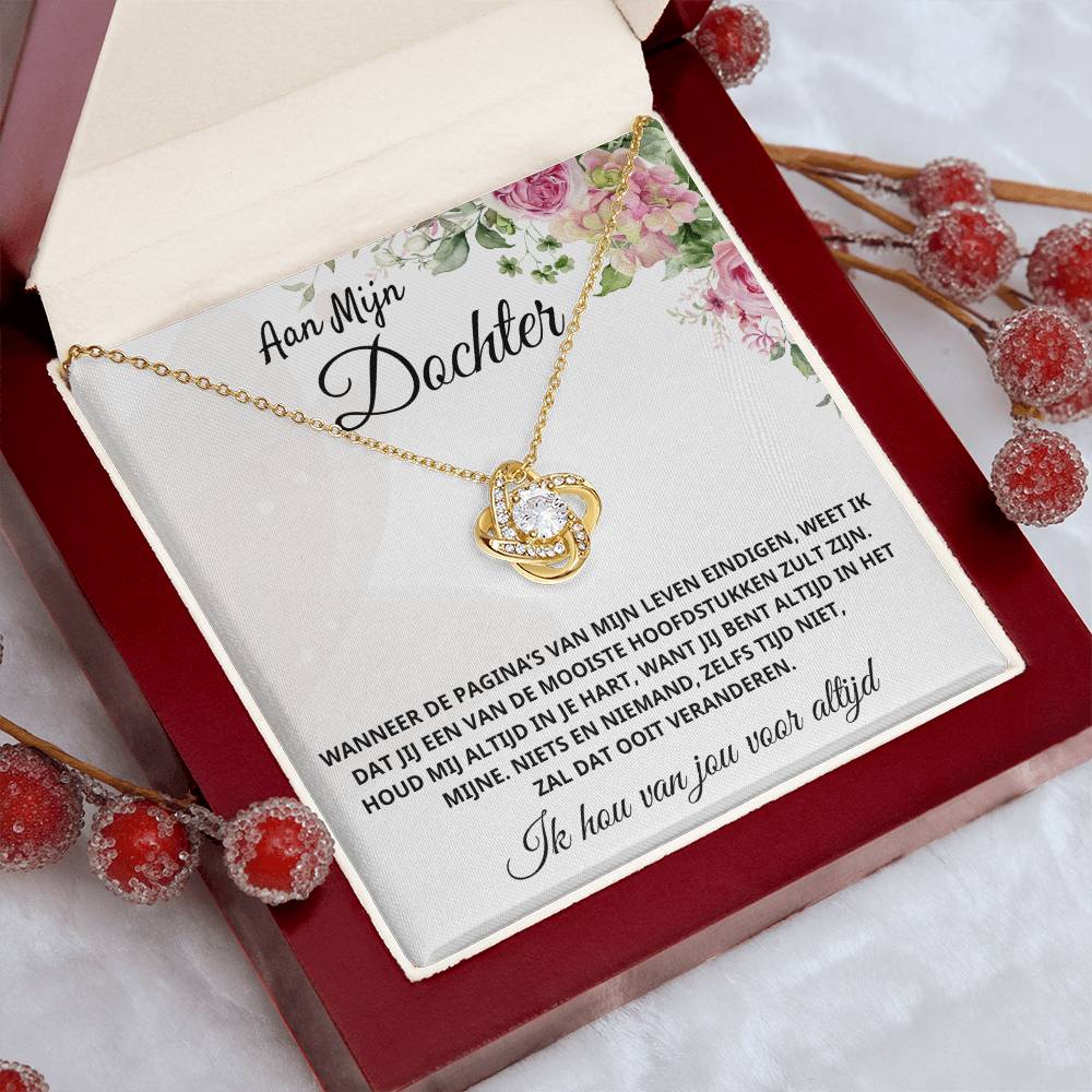 To My Daughter - You Are in My Heart - Love Knot Necklace