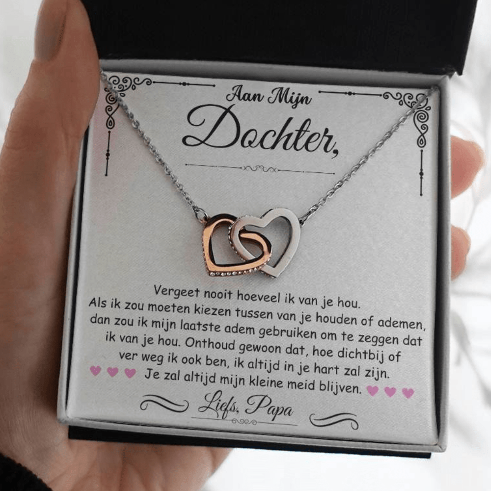 To My Daughter - My Little Girl - Heart Necklace