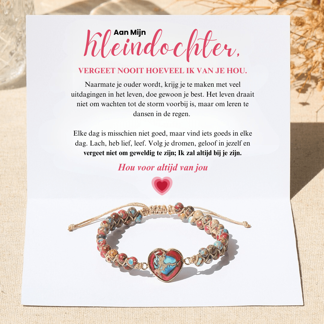 To My Granddaughter - Love You Forever - Heart Bracelet