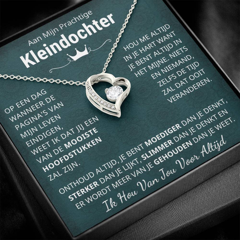 To My Granddaughter - I Love You Forever - Heart Necklace