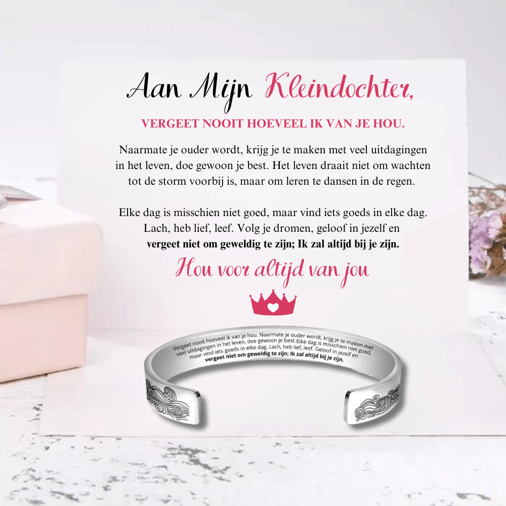 To My Granddaughter | I Will Always Be There for You | Engraved Bracelet
