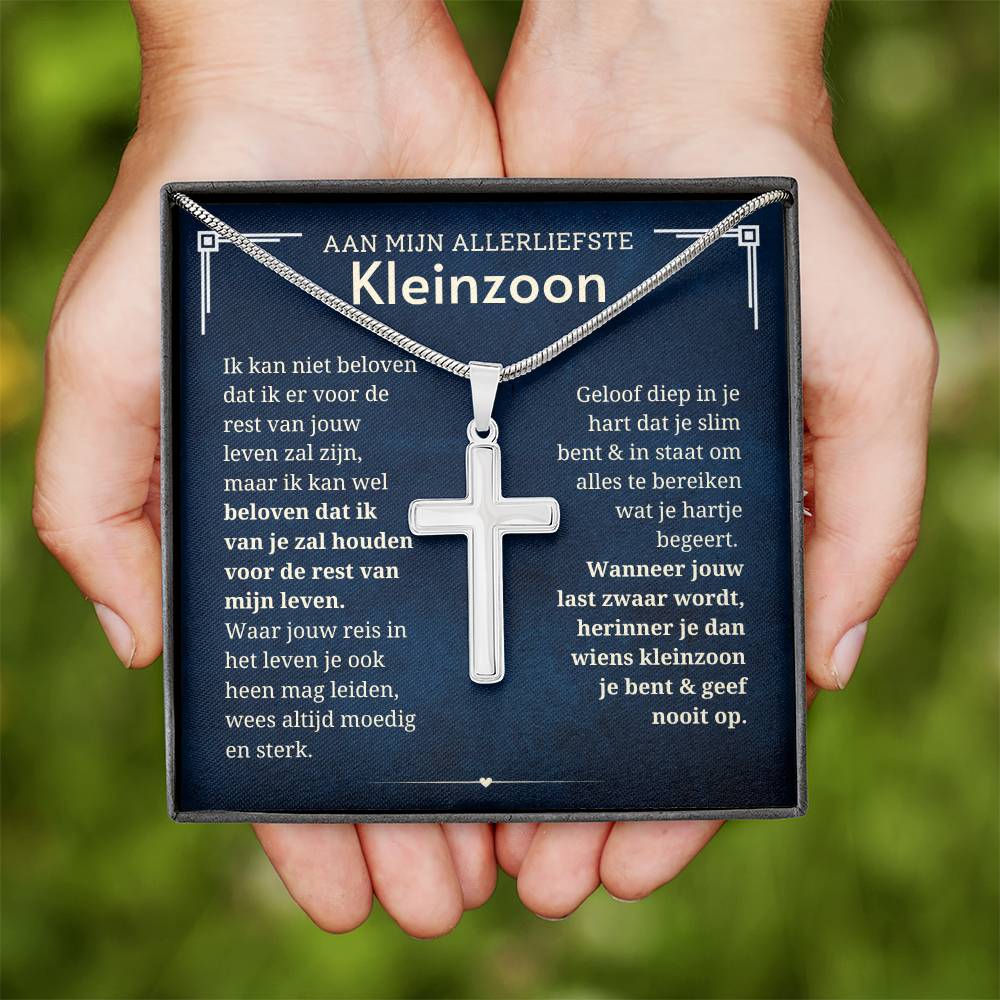 To My Grandson - Believe in Yourself - Cross Necklace